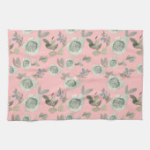 Roze keukenhanddoeken van Floral (Horizontaal)