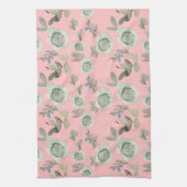 Roze keukenhanddoeken van Floral (Verticaal)