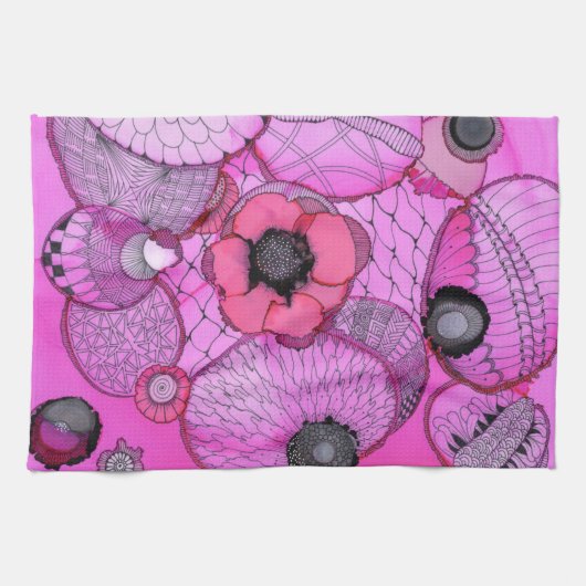 Roze keukenhanddoeken voor verrassingen (Horizontaal)