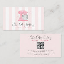 Roze Keukenmixer QR-code Strepen Bakkerij