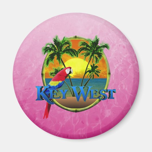 Roze Key West Sunset Magneet (Voorkant)