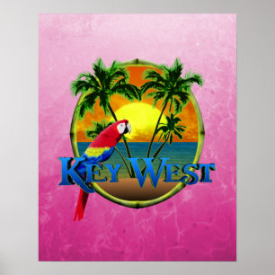 Roze Key West Sunset Poster