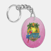 Roze Key West Sunset Sleutelhanger (Voorkant Links)