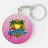 Roze Key West Sunset Sleutelhanger (Achterkant)