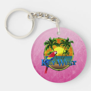 Roze Key West Sunset Sleutelhanger