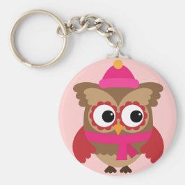 Roze kieuwen met roze Button Sleutelhanger