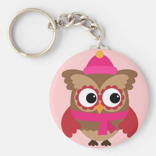 Roze kieuwen met roze Button Sleutelhanger (Voorkant)