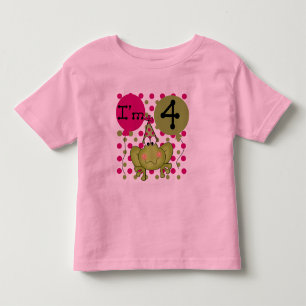 Roze kikker 4e verjaardag overhemden en cadeaus kinder shirts