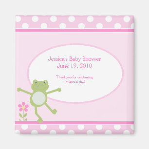 Roze kikker Baby shower Magnet Favor Magneet