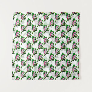 Roze kikker op groen blad patroon ontwerp wandkleed