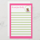 Roze kikkerpapier briefpapier (Voorkant / Achterkant)