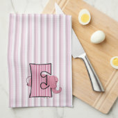 Roze Kinder monogram E Handdoeken (Quarter Fold)