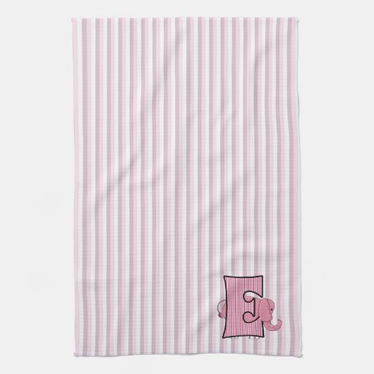 Roze Kinder monogram E Handdoeken (Verticaal)