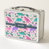 Roze | Kinder naam van het kleurrijke dinosauruspa (Voorkant)