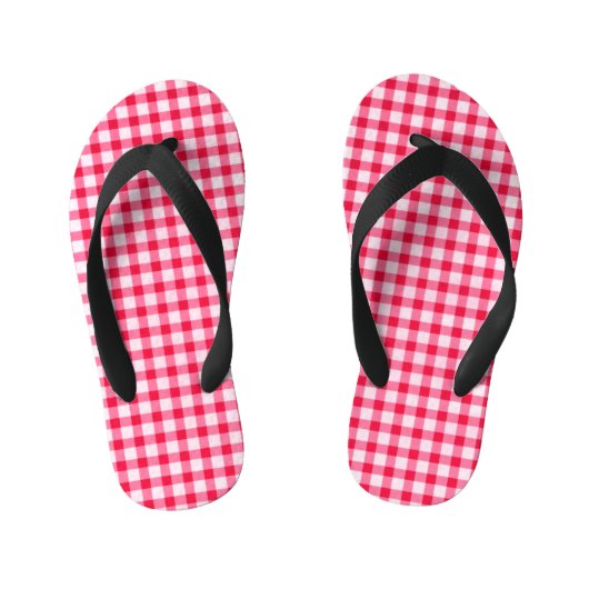 Roze Kinder Teenslippers van Gingham (Voetbed)