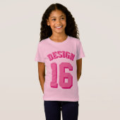 Roze Kinderen | Sport Jersey T-shirt (Voorkant volledig)