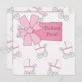 Roze kinderwagen kaart (Voorkant / Achterkant)