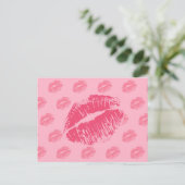 Roze Kiss Briefkaart (Staand voorkant)