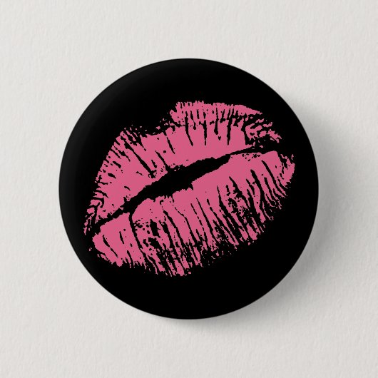 Roze Kiss Ronde Button 5,7 Cm (Voorkant)