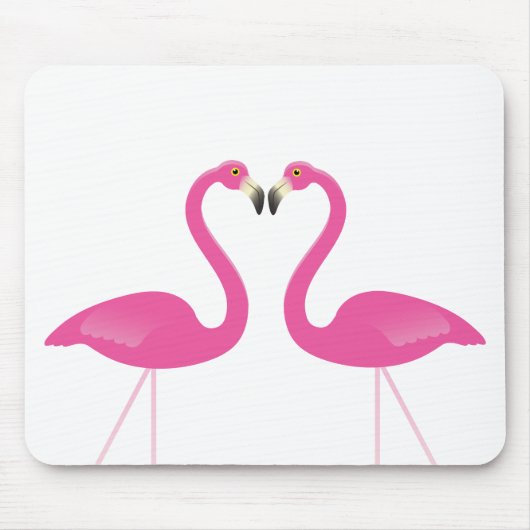 Roze Kisser Flamingos Mousepad Muismat (Voorkant)