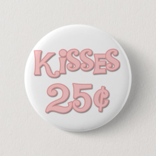 Roze Kisses 25 cent Ronde Button 5,7 Cm (Voorkant)