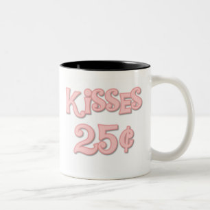 Roze Kisses 25 cent Tweekleurige Koffiemok