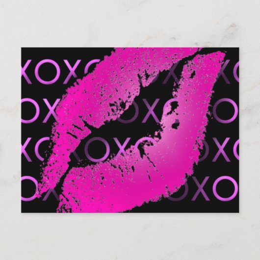 Roze Kisses Briefkaart (Voorkant)
