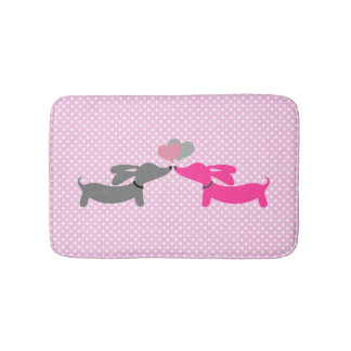 Roze Kissing Dachshunds Theme Badkamer Badmat