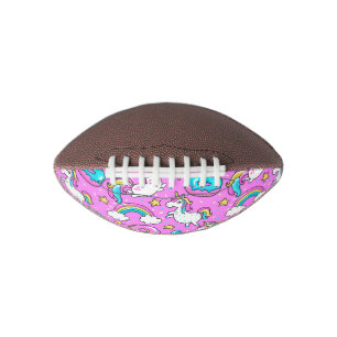 Roze Kitschy glittery grappige eenhoorn en kat American Football