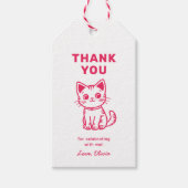 Roze kitten dank je cadeaulabel (Voorkant)