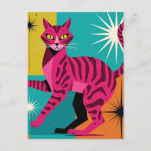 Roze Kitty Briefkaart