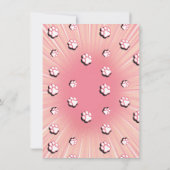 Roze Kitty Cat verjaardagsfeestje Kaart (Achterkant)