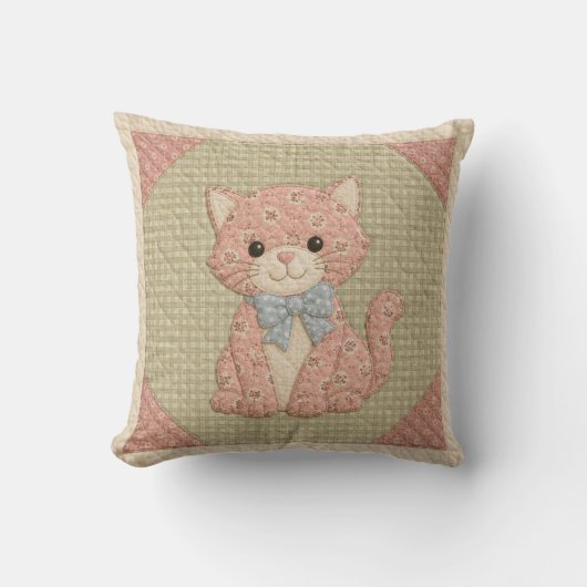Roze Kitty Dekbed Kussen (Voorkant)