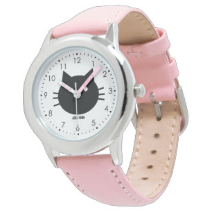  roze kitty kat horloge