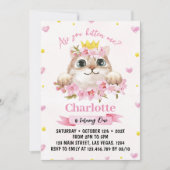 Roze Kitty Kat Verjaardag Uitnodiging (Voorkant)