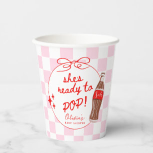 Roze Klaar om te barsten frisdrank Cola baby showe Papieren Bekers