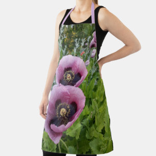 Roze Klaproos Paarse Bloem Vrouwen Moeder Moeders Schort