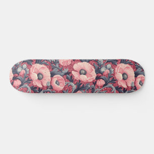 roze klaprozen bloemig skateboard