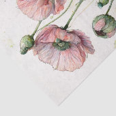 Roze klaprozen, delicate bloemige Waterverf Tissuepapier (Detail)