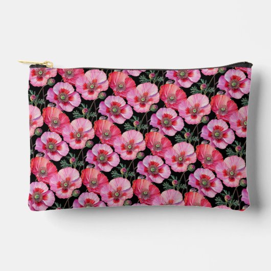 Roze klaprozen etui (Voorkant)