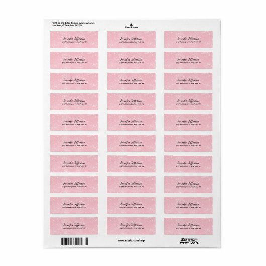 Roze Klassiek Handschrift Script Creative Plain Etiket (Full Sheet)