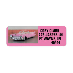 ROZE KLASSIEKE AUTO RETOURADRES LABELS