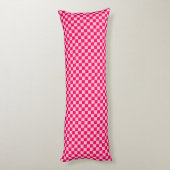 Roze klassieke checkboard van de Combinatie door S Lichaamskussen (Achterkant (Verticaal))