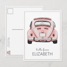 Roze Klassieke Vintage Buggy Bug Auto Persoonlijk