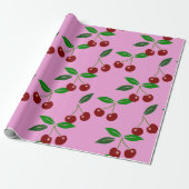 Roze klassieker fruitbladeren Kies kleur WP Cadeaupapier (Uitgerold)