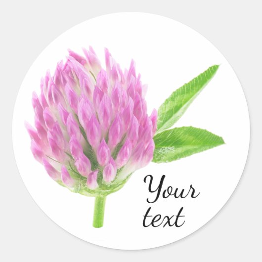 Roze klaver ronde sticker (Voorkant)