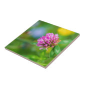 Roze klaverbloem tegeltje (Zijkant)