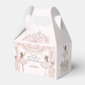 Roze Kleine Ballerina Baby shower of Verjaardag Bedankdoosjes (Voorkant Zijde)