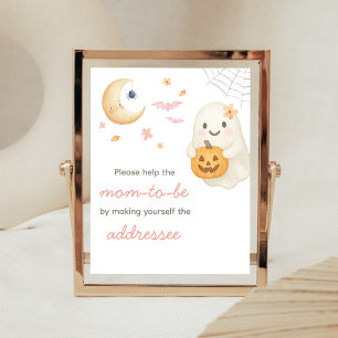 Roze Kleine Boo Baby Shower Envelop Station Bord Poster