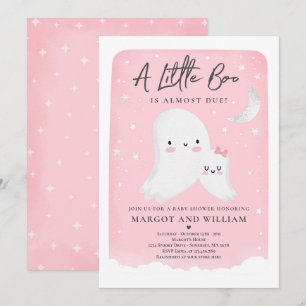 Roze kleine Boo Shower Halloween Ghost Baby shower Kaart